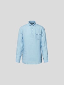 Poloshirt aus Leinen von Lardini Blau / Türkis - 21