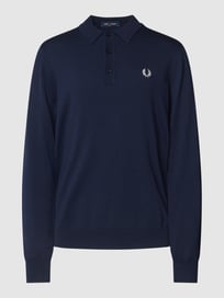 Poloshirt met labelstitching, model 'Classic Knitted Shirt' van Fred Perry Blauw / turquoise - 42
