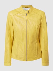 Lederjacke mit Rundhalsausschnitt von Cabrini Gelb - 24