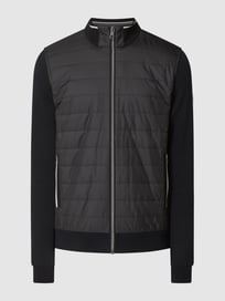 Sweatjacke mit Kontrastvorderseite von bugatti Grau / Schwarz - 39