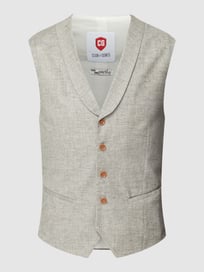 Gilet met strookzakken, model 'Pady' van CG - Club of Gents Grijs / zwart - 29