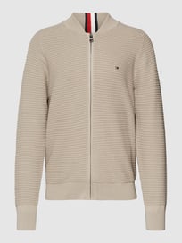 Gebreid jack met structuurmotief, model 'SPRING' van Tommy Hilfiger Grijs / zwart - 21