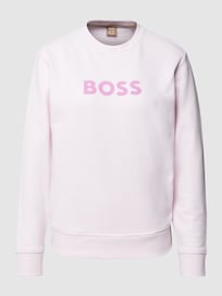 Sweatshirt met labelprint, model 'Elaboss' van BOSS Roze - 26