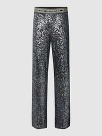 Broek met pailletten, model 'Alice' van Cambio Grijs / zwart - 12