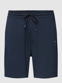 Sweatshorts met logostitching, model 'SEWALK' van BOSS Orange Blauw / turquoise - 13