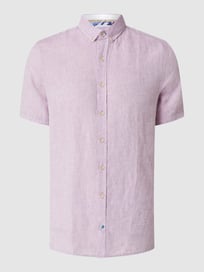 Slim Fit Leinenhemd  von Colours & Sons Lila - 37