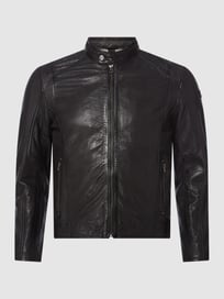 PLUS SIZE Lederjacke aus Schafsleder von Gipsy Grau / Schwarz - 19