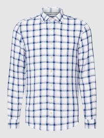 Slim Fit Freizeithemd aus reinem Leinen mit Karomuster von OLYMP Level Five Lila - 7