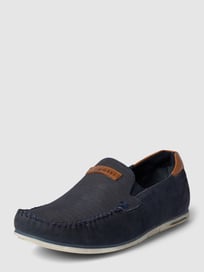 Mokassins mit Label-Patch Modell 'Chesley' von bugatti Blau / Türkis - 48