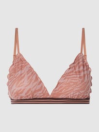 Triangelbeha van mesh met dierenprint, model 'Tallulah' van Becksöndergaard Roze - 32