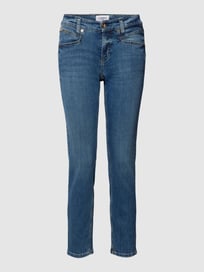 Slim Fit Jeans mit Label-Patch aus Leder Modell 'PINA SEAM' von Cambio Blau / Türkis - 15
