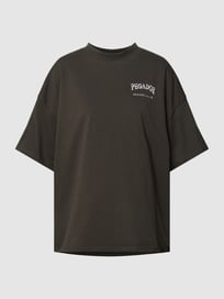 Oversized T-shirt met labelprint, model 'Lola' van Pegador Grijs / zwart - 7