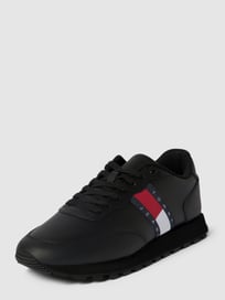 Sneakers met labeldetails, model 'TOMMY JEANS LEATHER RUNNE' van Tommy Jeans Grijs / zwart - 42