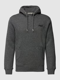 Hoodie mit Logo-Stitching von Superdry Grau / Schwarz - 40