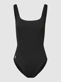Badpak met labeldetail, model 'SIGNATURE SOLIDS 1 PIECE' van Polo Ralph Lauren Grijs / zwart - 10