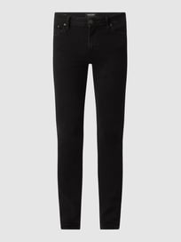 Skinny Fit Low Rise Jeans mit Stretch-Anteil Modell 'Liam' von Jack & Jones Grau / Schwarz - 9