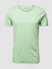 T-shirt van puur katoen met rolzomen van Selected Homme Groen - 28
