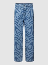 Relaxed fit jeans met all-over motief van JAKE*S STUDIO MEN Blauw / turquoise - 47