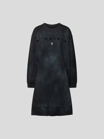 Knielanges Sweatkleid mit Label-Print von MM6 Maison Margiela Grau / Schwarz - 2