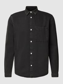 Relaxed fit vrijetijdsoverhemd met borstzak van Tom Tailor Denim Grijs / zwart - 16