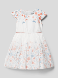 Kleid mit Rundhalsausschnitt von Happy Girls Weiß - 48