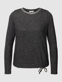 Longsleeve in melierter Optik Modell 'Fluffy' von Christian Berg Woman Grau / Schwarz - 14