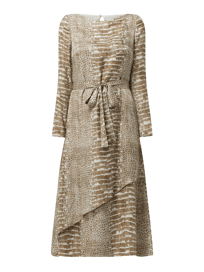 Midi-jurk van een mix van viscose en zijde, model 'Driella' van BOSS Bruin - 8