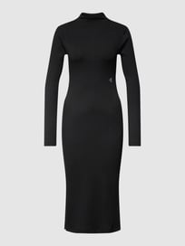 Midi-jurk met ribstructuur, model 'SHINY' van Calvin Klein Jeans Grijs / zwart - 38
