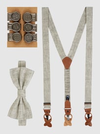 Fliege mit Hosenträgern im Set von Prince Bowtie Grün - 26