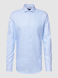 Slim Fit Business-Hemd mit Strukturmuster von Jake*s Blau / Türkis - 4