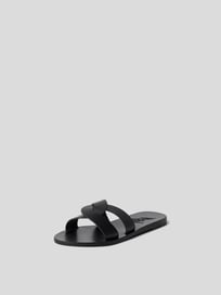 Pantoletten aus echtem Leder von Ancient Greek Sandals Grau / Schwarz - 3