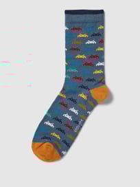 Sokken met elastische ribboordjes, model 'lucas' van Thought Blauw / turquoise - 26
