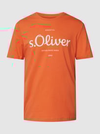 T-shirt met labelprint, model 'logo' van s.Oliver RED LABEL Oranje - 9