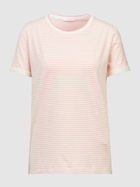 T-Shirt mit Streifenmuster Modell 'Emasa' von BOSS Rosa - 20