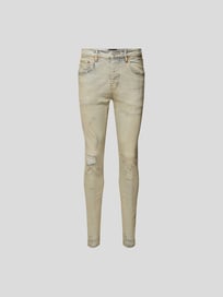 Skinny Fit Jeans mit Destroyed-Effekten von Purple Brand Blau / Türkis - 41