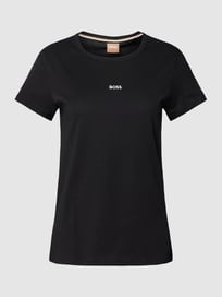 T-Shirt mit Label-Stitching Modell 'Eventsa' von BOSS Grau / Schwarz - 3