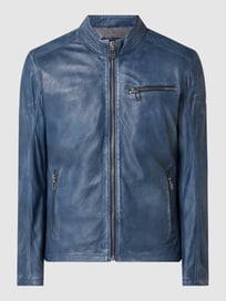 Lederjacke aus Lammnappa Modell 'Monza'  von Milestone Blau / Türkis - 44