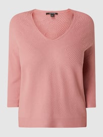 Pullover met ribstructuur  van comma Roze - 11