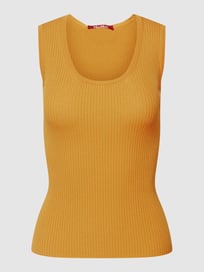 Gebreide top met ribstructuur, model 'PANDA' van Max Mara Studio Oranje - 18