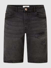Regular Fit Jeansshorts mit Stretch-Anteil Modell 'Porto' von Redefined Rebel Grau / Schwarz - 45