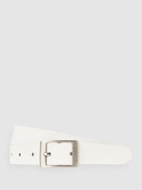 Leren riem met reliëflogo  van Esprit Wit - 12