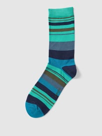 Sokken met streepmotief, model 'maddock' van Thought Blauw / turquoise - 29
