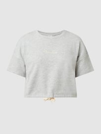 Boxy Fit Sweatshirt mit kurzen Ärmeln Modell 'Lissi' von Only Grau / Schwarz - 25