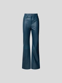 Lederhose im Bootcut von Remain Grau / Schwarz - 9