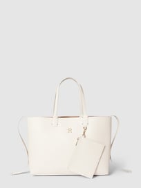 Shopper in leerlook, model 'ICONIC' van Tommy Hilfiger Wit - 33