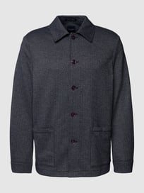 Overhemdjack met all-over motief van Christian Berg Men Blauw / turquoise - 44