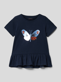 T-Shirt mit Paillettenbesatz von Tom Tailor Blau / Türkis - 15