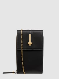 Clutch van leer met gsm-vakje van GIANNI CHIARINI Grijs / zwart - 32