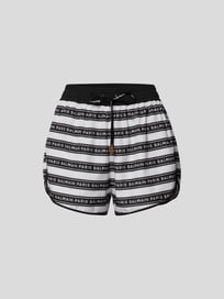 Shorts mit Allover-Label-Print von Balmain Grau / Schwarz - 4