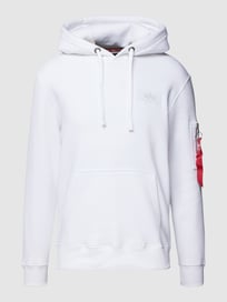Hoodie mit Label-Details Modell 'BACK PRINT HOODY' von Alpha Industries Weiß - 8
